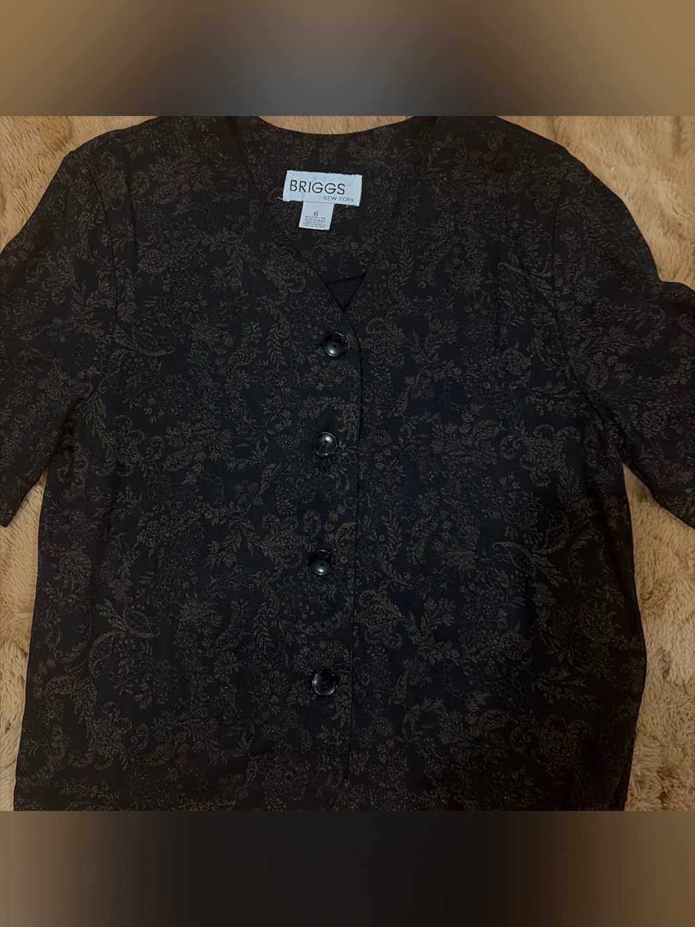 Vintage 90s Button Up Top Fairy Whimsigoth DarkRomance Floral Paisley 6 Retro